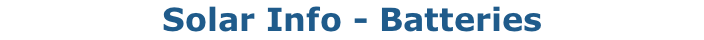 Solar Info - Batteries